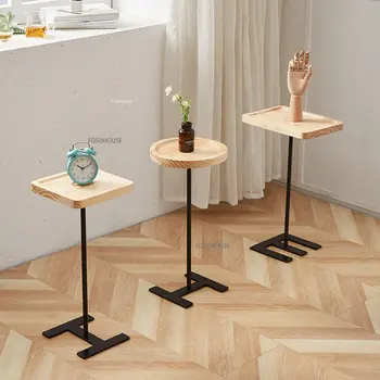 מודרני מעץ מלא קטן שולחנות קפה לסלון ריהוט פשוט יצירתי מטלטלין עיצוב מרפסת ספה שולחן צד פינת קפה
